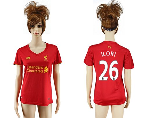 Women's Liverpool #26 ILORI Red Home Soccer Club Jersey - Click Image to Close
